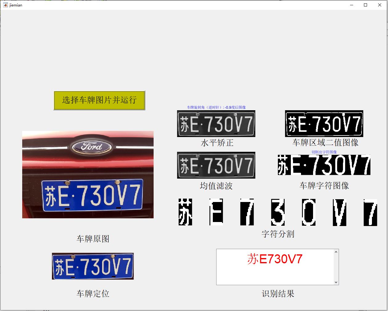 【B94】基于Matlab编写的车牌识别系统(GUI界面)