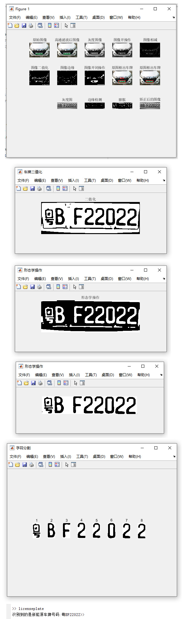 【C153】Matlab实现车牌识别(蓝色车牌和新能源车牌)