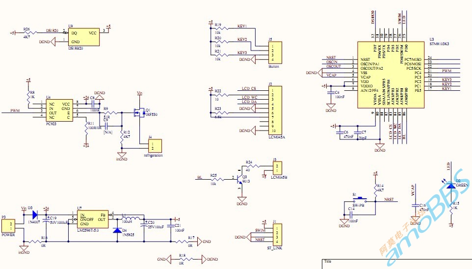 基于STM8的PID制冷片温控器原理图.JPG