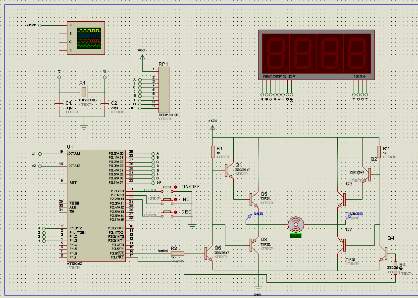【E911】自制直流电机调速系统仿真+单片机源代码