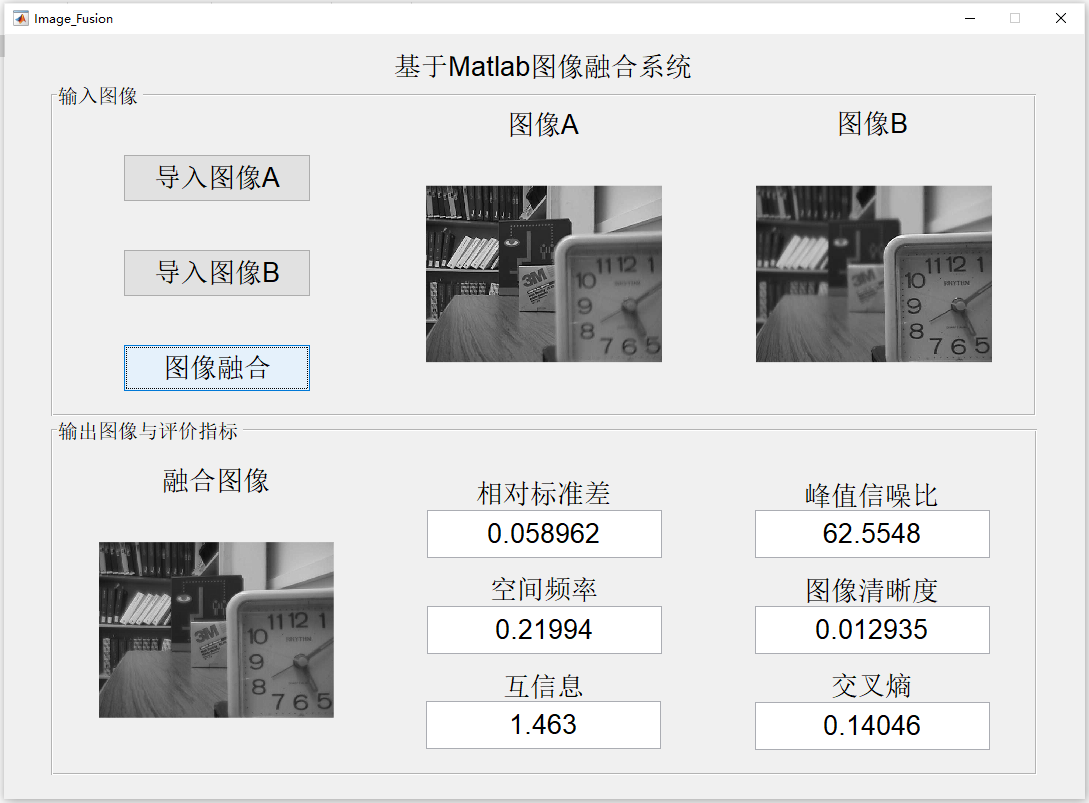 【G181】基于Matlab的图像融合系统(GUI界面)