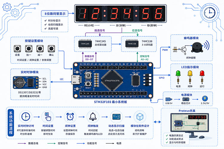 基于STM32单片机的电子钟闹钟仿真设计与实现