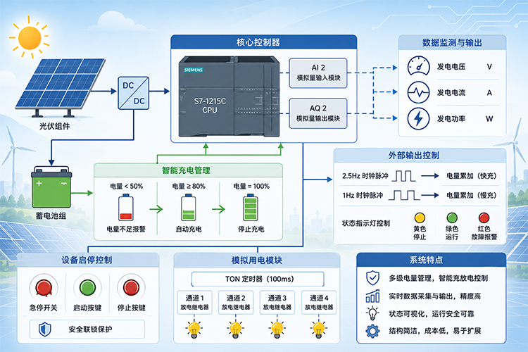 基于PLC的光伏发电数据监测与蓄电管理系统设计